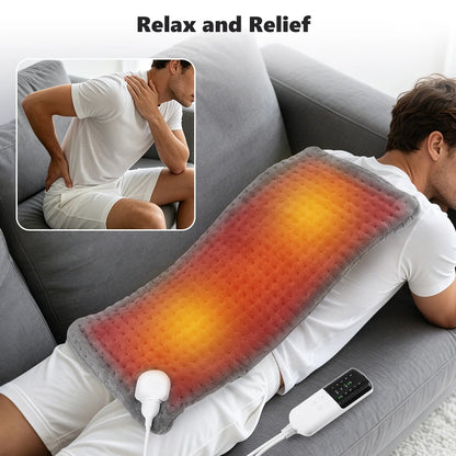 Electric Heating Pad Flannel 10 Warmth Modes 4 Timer Dual SCR Controller