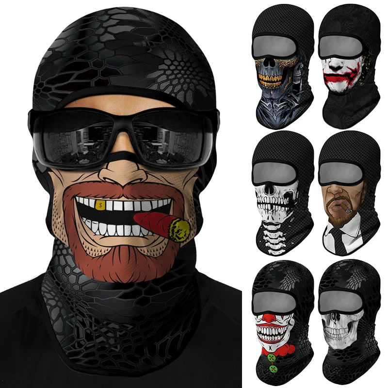 Motorcycle Full Face Sun Protection Lining Summer Breathable Skull Halloween Masks