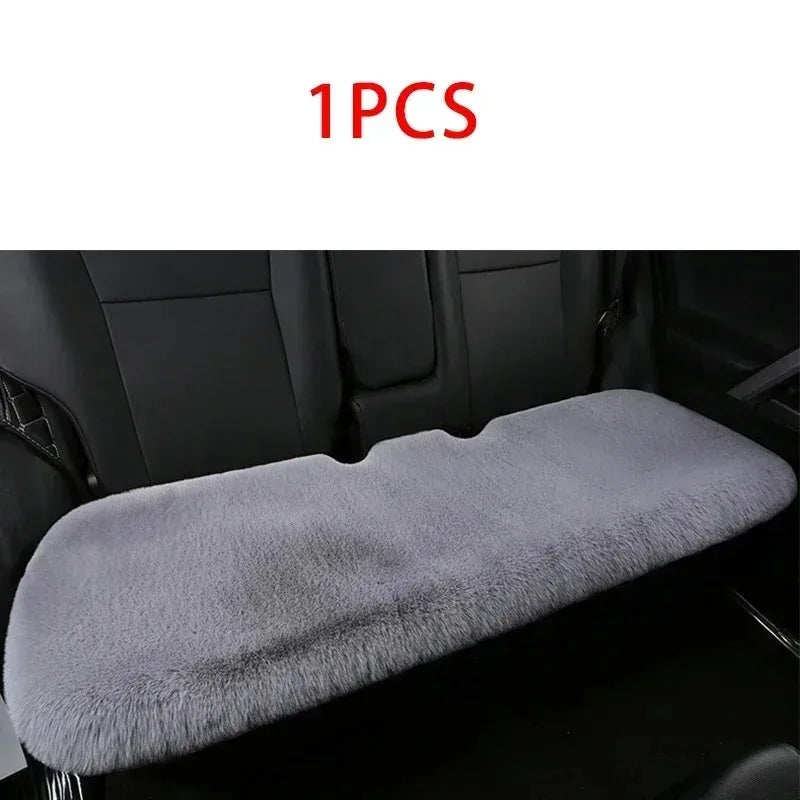 Plush Rabbit Fur Car Seat Cushion Winter Warmth Thick Wool Square Multicolor Cushion