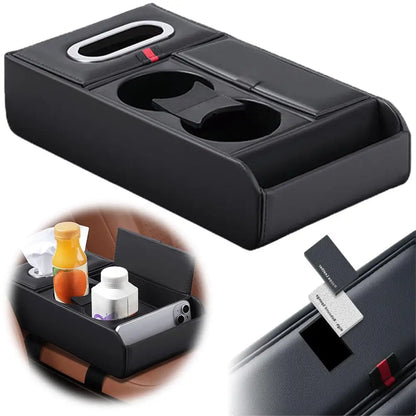 Car Armrest Pad Multifunctional Storage Box Tissue Water Cup Holder Organizer