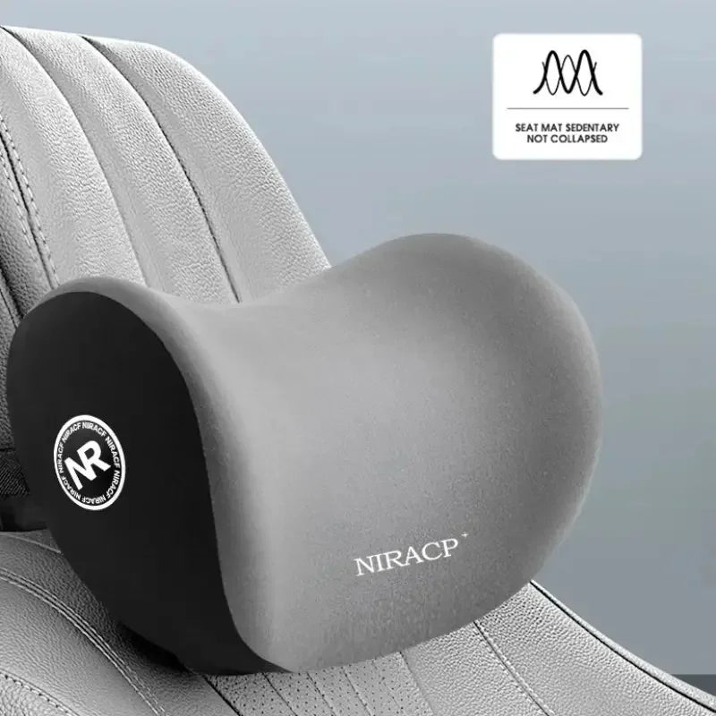 Car Headrest Lumbar Support Seat Cushion Backrest Set