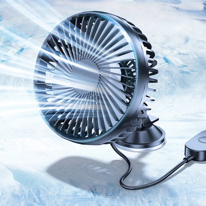 Car USB Windshield Desk Fans 12V/24V Suction Cup Auto Cooler