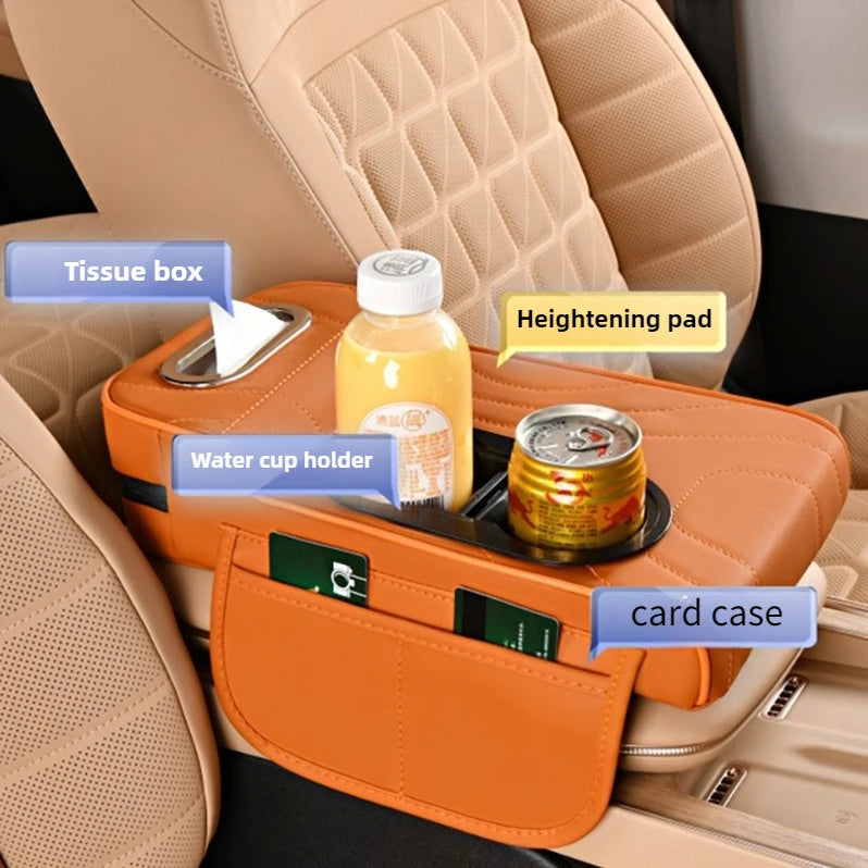 Car Center Armrest Box Elevator Pad Multi-Function Tissue Box Organizer