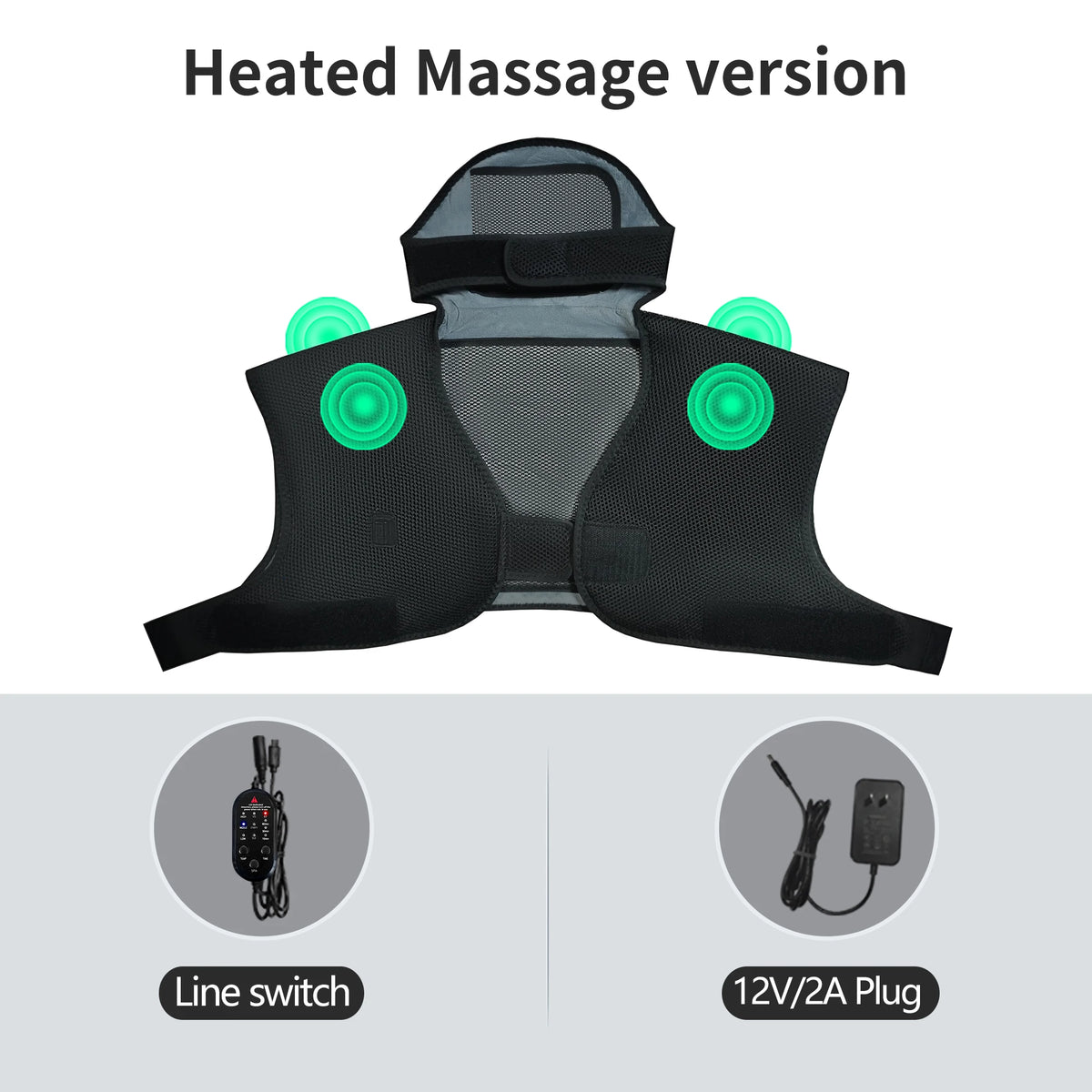 Electric Heated Vest Massage Shawl  3-Level Heat Timer Shoulder Back Muscle Relax