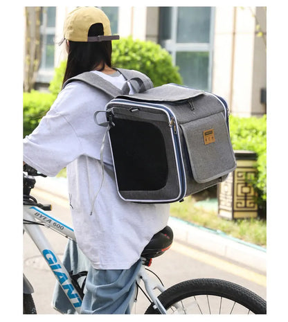 Bicycle Carrying Cat Dog Pet Bag Portable Backpack Organizer