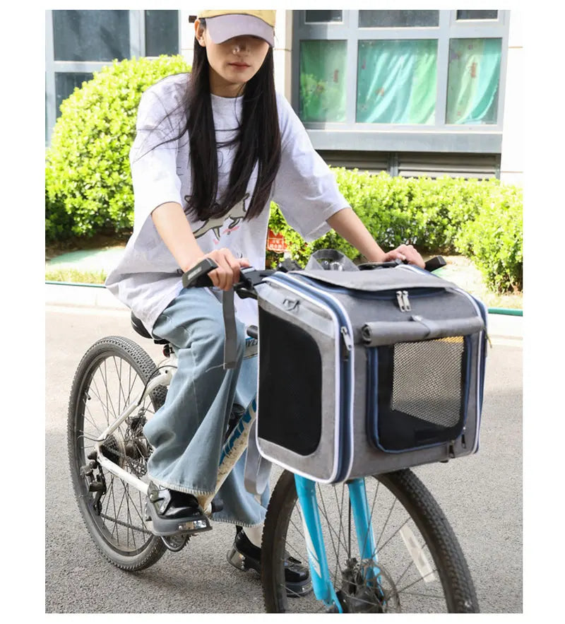 Bicycle Carrying Cat Dog Pet Bag Portable Backpack Organizer