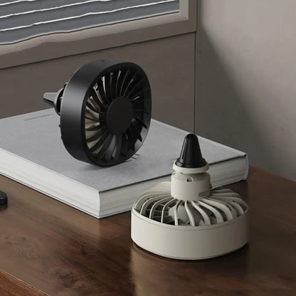 Car Clip Colorful Ambiance Lights Portable USB Charging Mini Fan