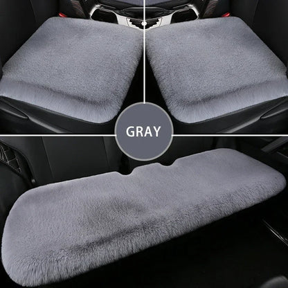 Car Multicolor Plush Fur Seat Cushion Winter Warmth Thick Wool Square Cushion Set