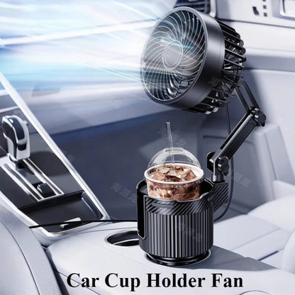 12V/24V Car Cup Holder Dual-Speed Adjustable Summer Cooler Fan