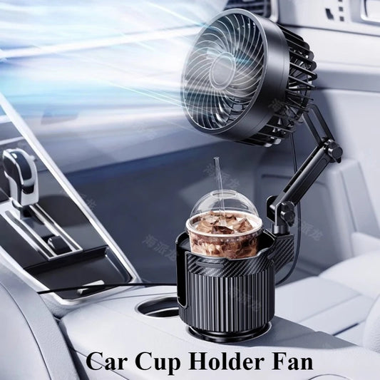 12V/24V Car Cup Holder Dual-Speed Adjustable Summer Cooler Fan