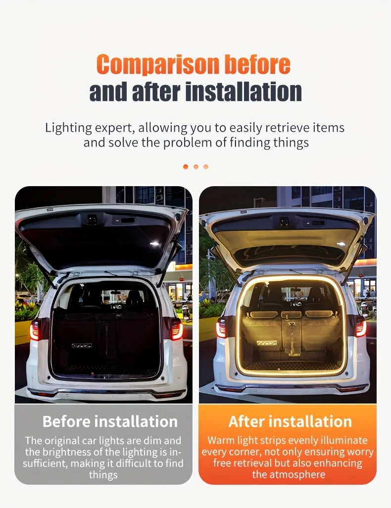 Car Trunk Universal  LED Silicone Light Strip 2M