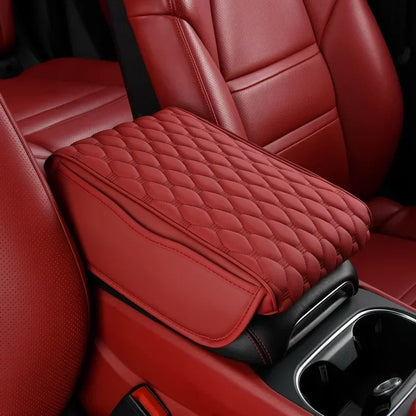 Car Leather  Armrest Mat Center Console Auto Armrests Storage Box Organizer