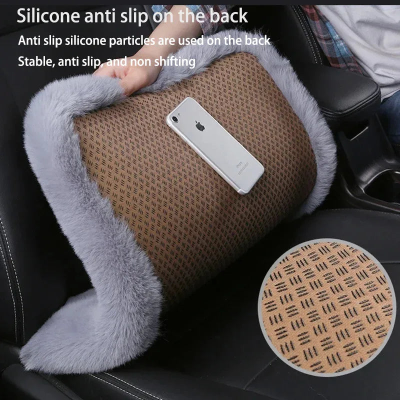 Car Winter Plush Rabbit Fur Non-slip Warmth Thickened Cushion