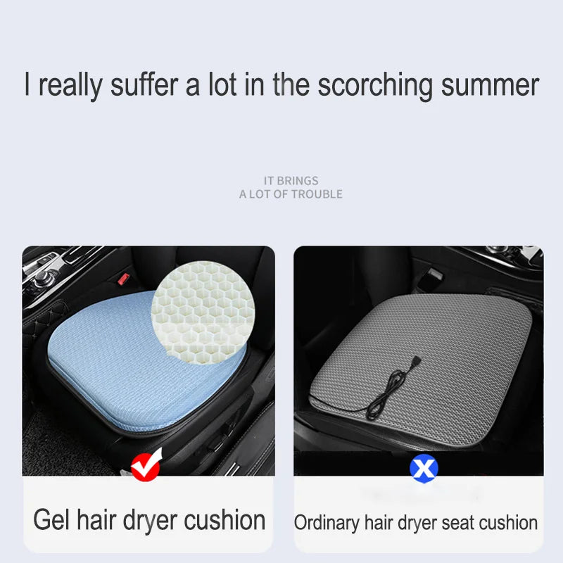 Car USB Ventilated Cooling 6 Fans Gel Seat Cushion Pad