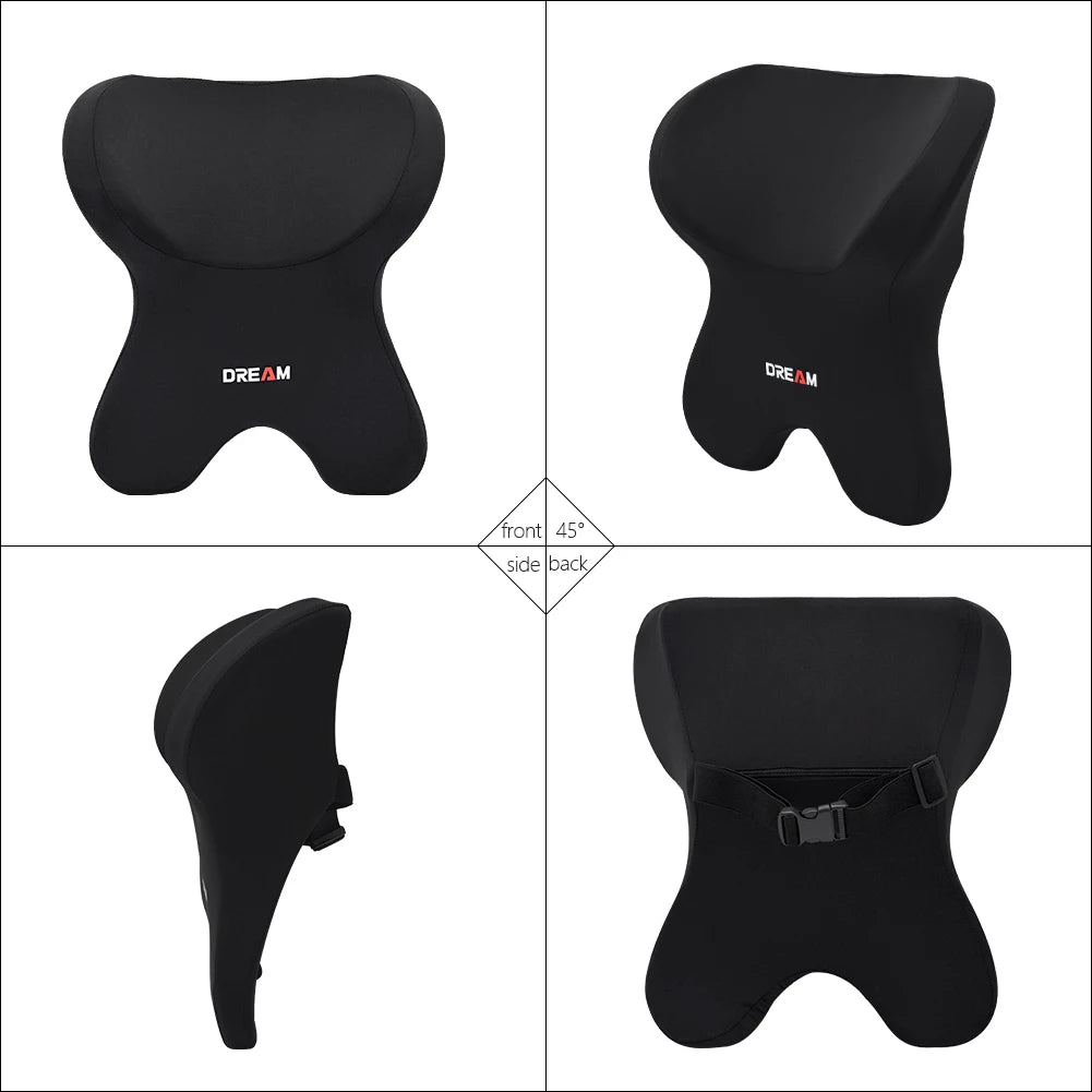 Car Soft Lumbar Headrest Neck Pillow Support Set