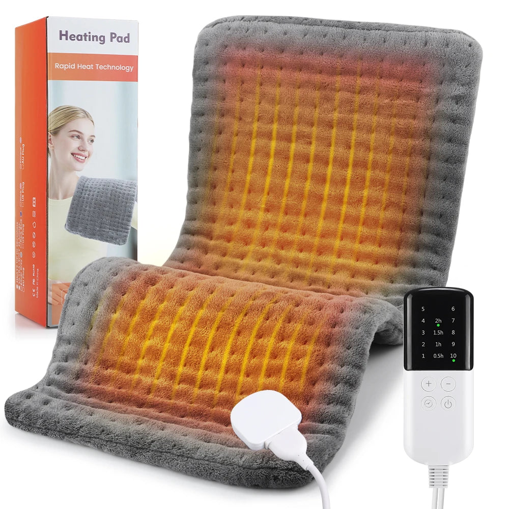 Electric Heating Pad Flannel 10 Warmth Modes 4 Timer Dual SCR Controller