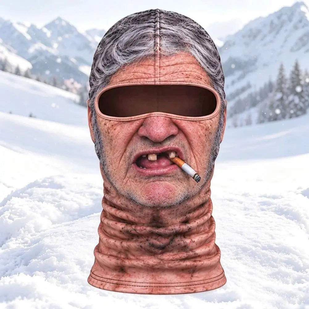 Funny 3D Face Balaclava Hat Full Face Motorcycle Riding Skiing Face Mask
