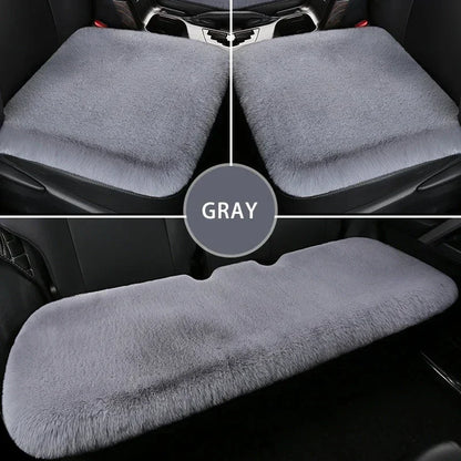 Car Multicolor Plush Fur Seat Cushion Winter Warmth Thick Wool Square Cushion Set