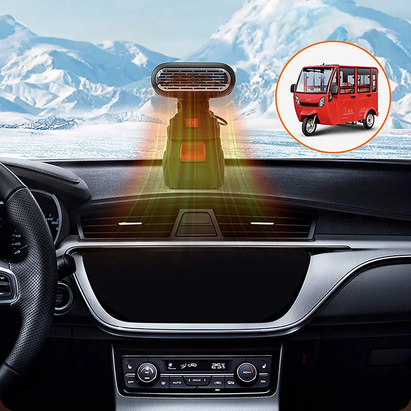 Car Winter Heater Dual USB Ports Defrost Cooling and Heating Dual Function Fan