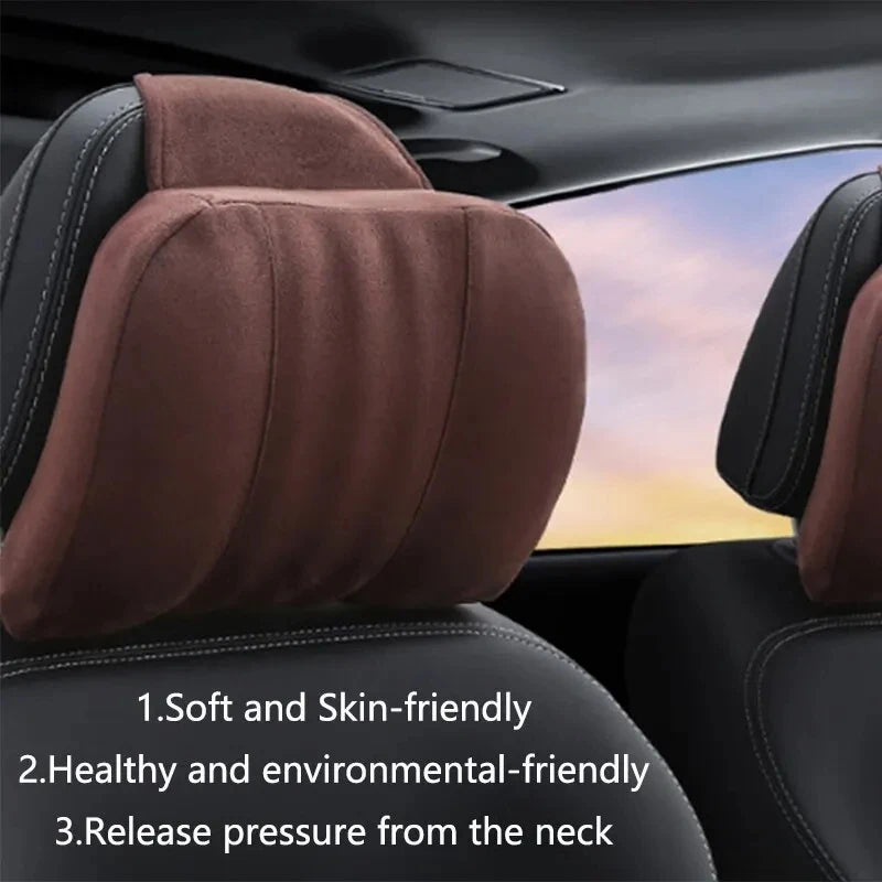 Car Neck Headrest Pillow Ultra Soft Adjustable Memory Foam Support