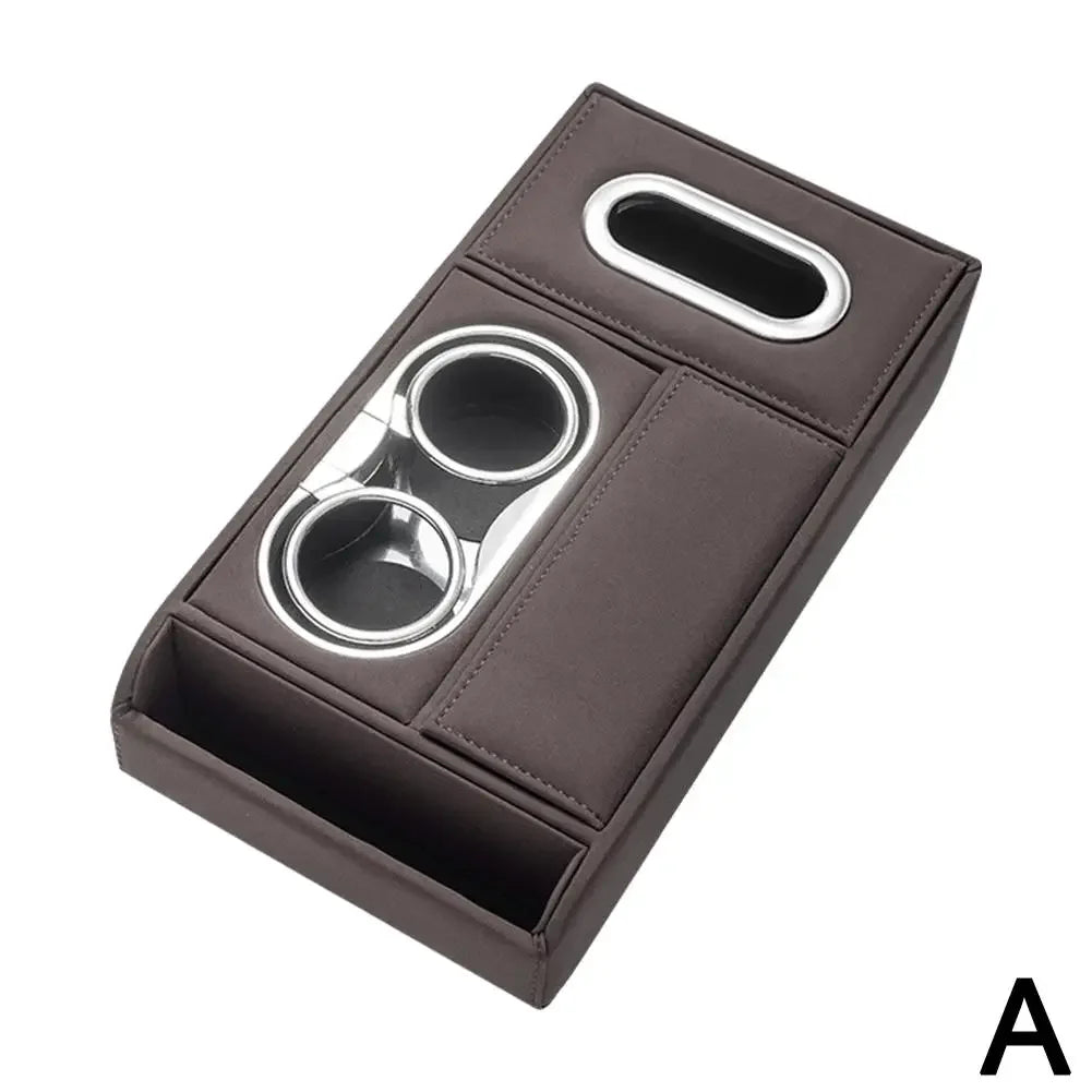 Car Armrest Cup Holder Tissue Box Storage Organizer