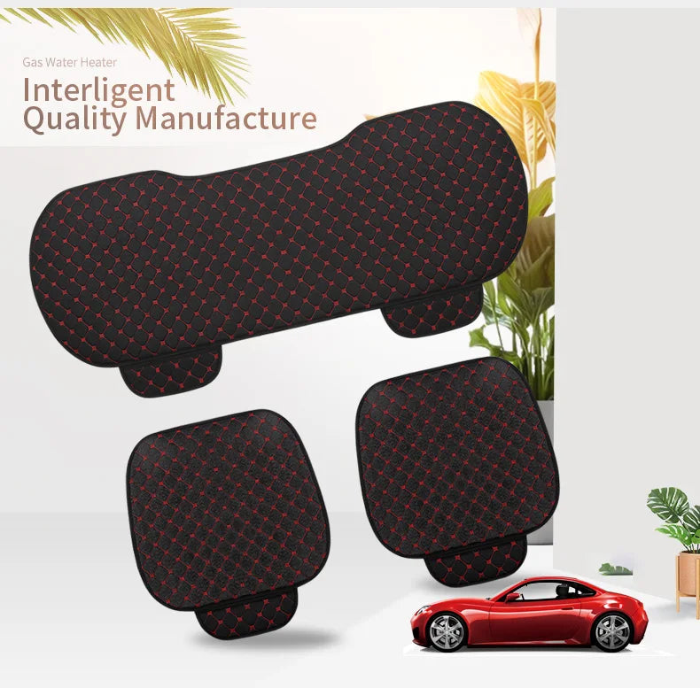 Linen Quilted Embroidered Car Cushion Without Backrest Four Seasons Universal