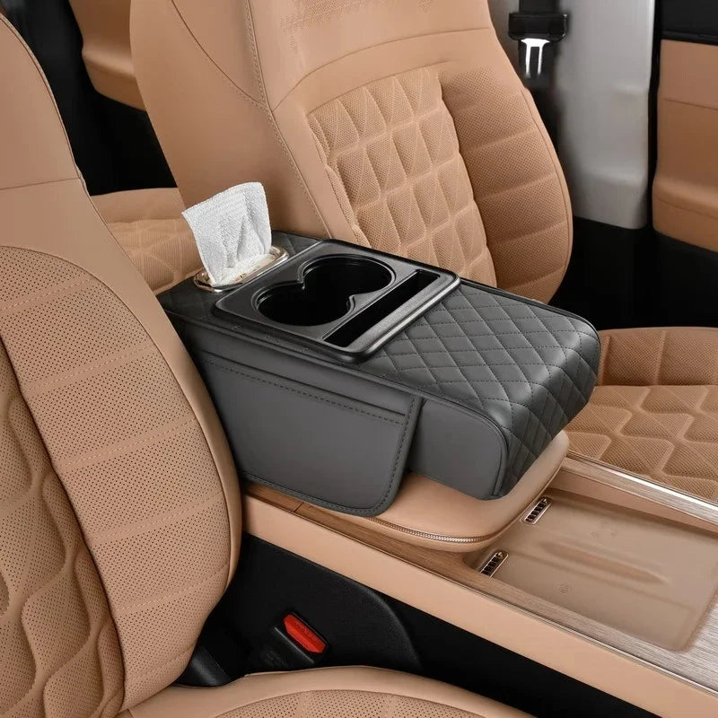 Car Armrest Cushion Organizer Mat Center Console Memory Foam Box Pads