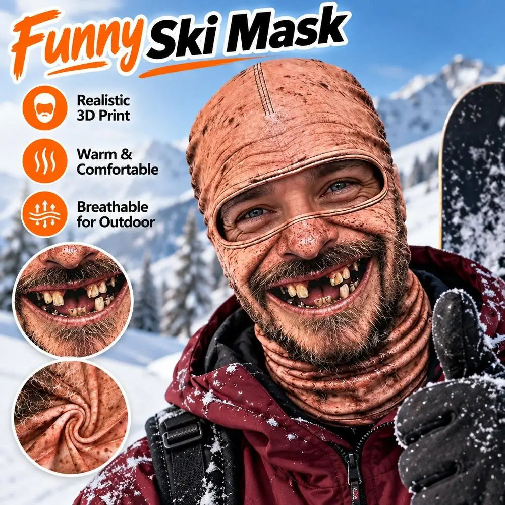 Funny 3D Face Balaclava Hat Full Face Motorcycle Riding Skiing Face Mask