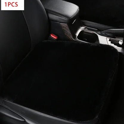 Car Multicolor Plush Fur Seat Cushion Winter Warmth Thick Wool Square Cushion Set