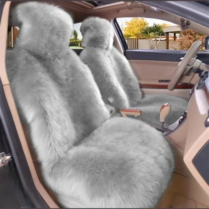 Car Warm Plush Universal Long Wool Fur Front Seat Cushion 1 Pcs