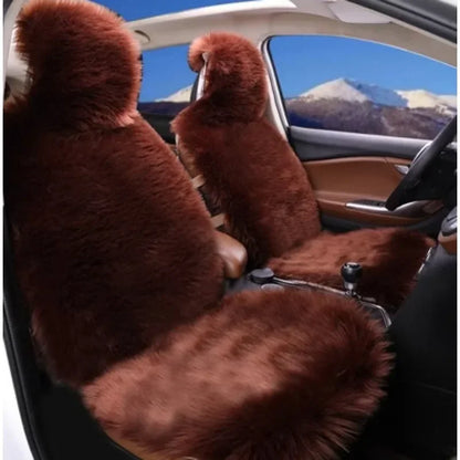 Car Warm Plush Universal Long Wool Fur Front Seat Cushion 1 Pcs