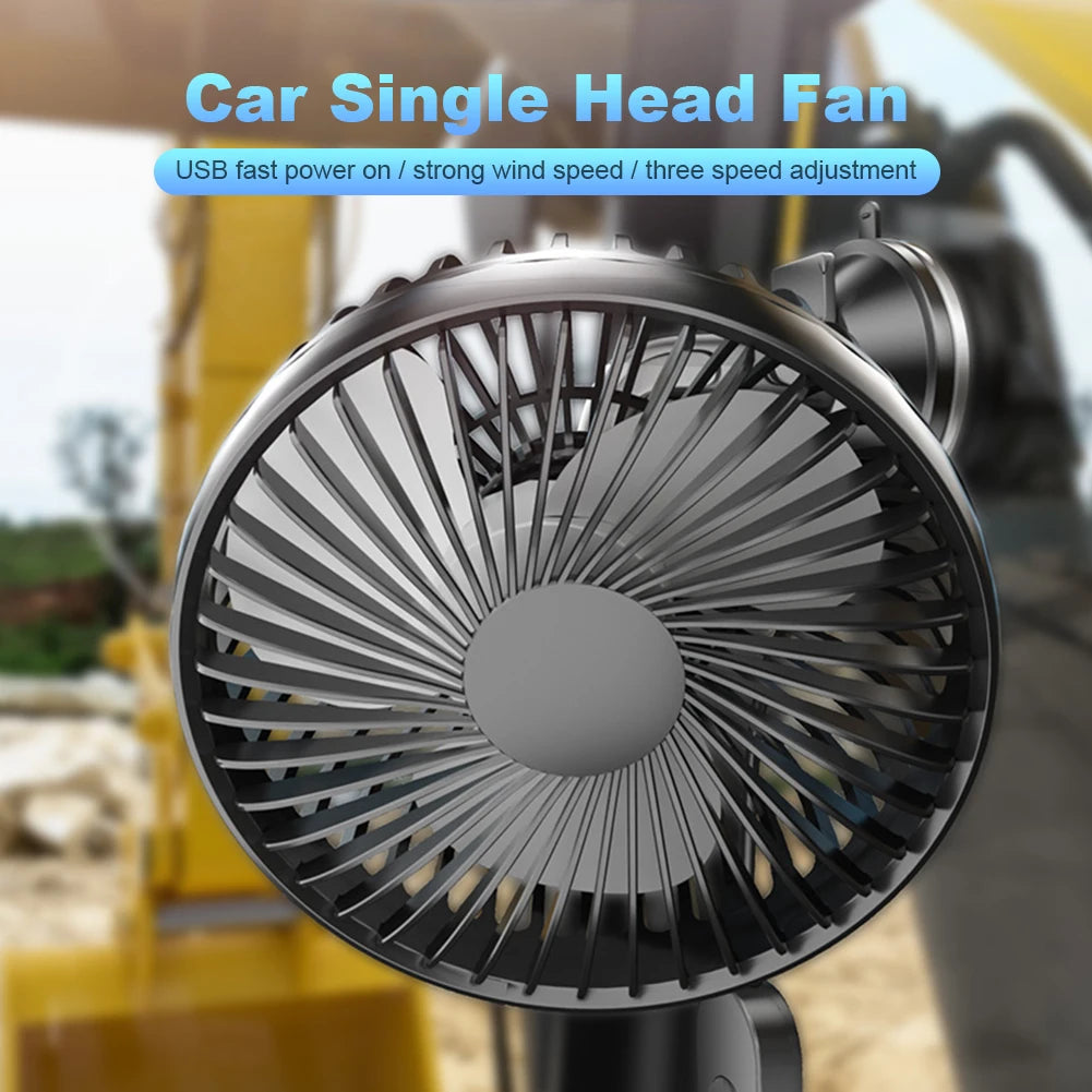 Car Fan Large Wind Three Speed Control Portable Fans 12V/24V 5W