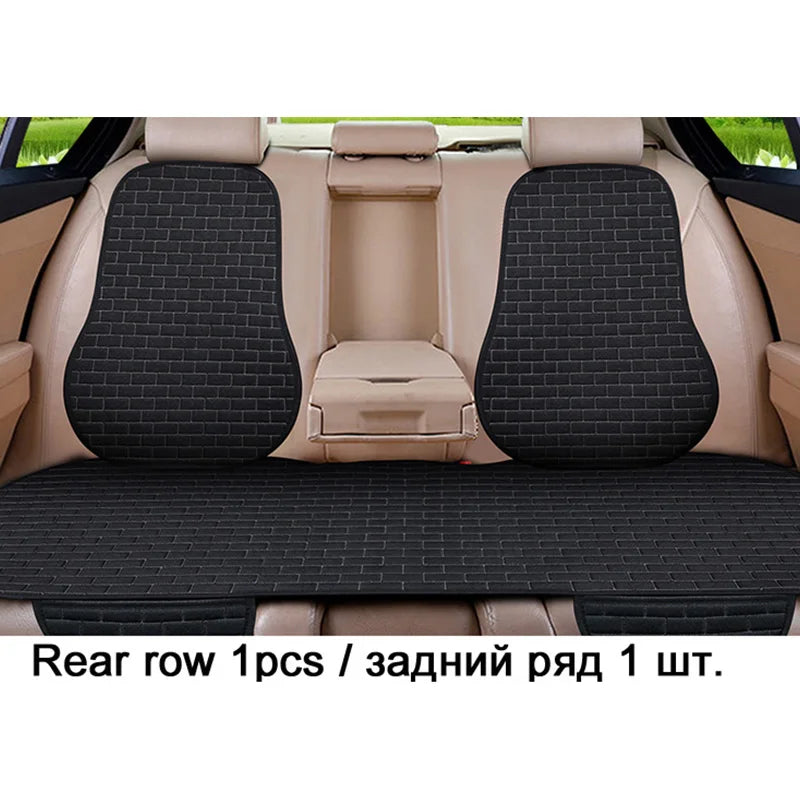 Car Flax Seat Cushion Protector Pad Front/Rear Set