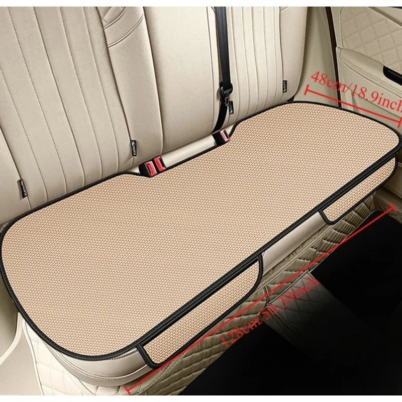 A Set of 3-piece Breathable Ice Silk Anti-slip Car Seat Cushions