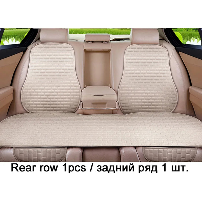 Car Flax Seat Cushion Protector Pad Front/Rear Set
