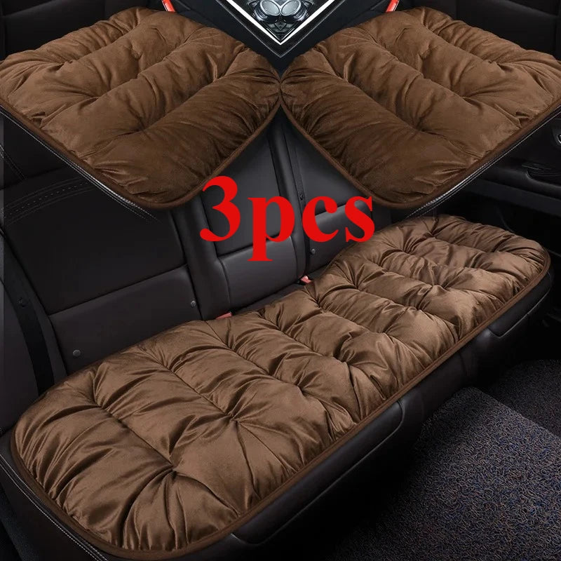 Fashionable Car Seat Covers Short Fleece Warm Seat Cushions 3 Pcs