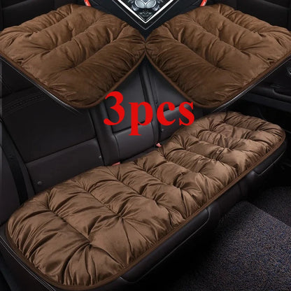 Fashionable Car Seat Covers Short Fleece Warm Seat Cushions 3 Pcs