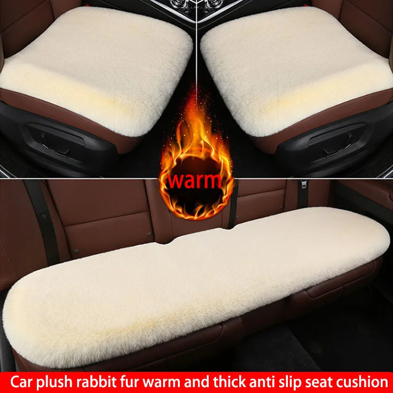Car Winter Plush Rabbit Fur Non-slip Warmth Thickened Cushion