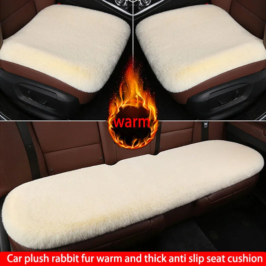 Car Winter Plush Rabbit Fur Non-slip Warmth Thickened Cushion