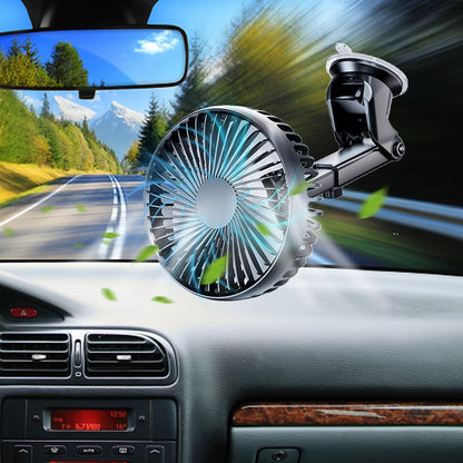 12V/24V Car Cooling Fan USB Suction Cup Windshield Desk Fan