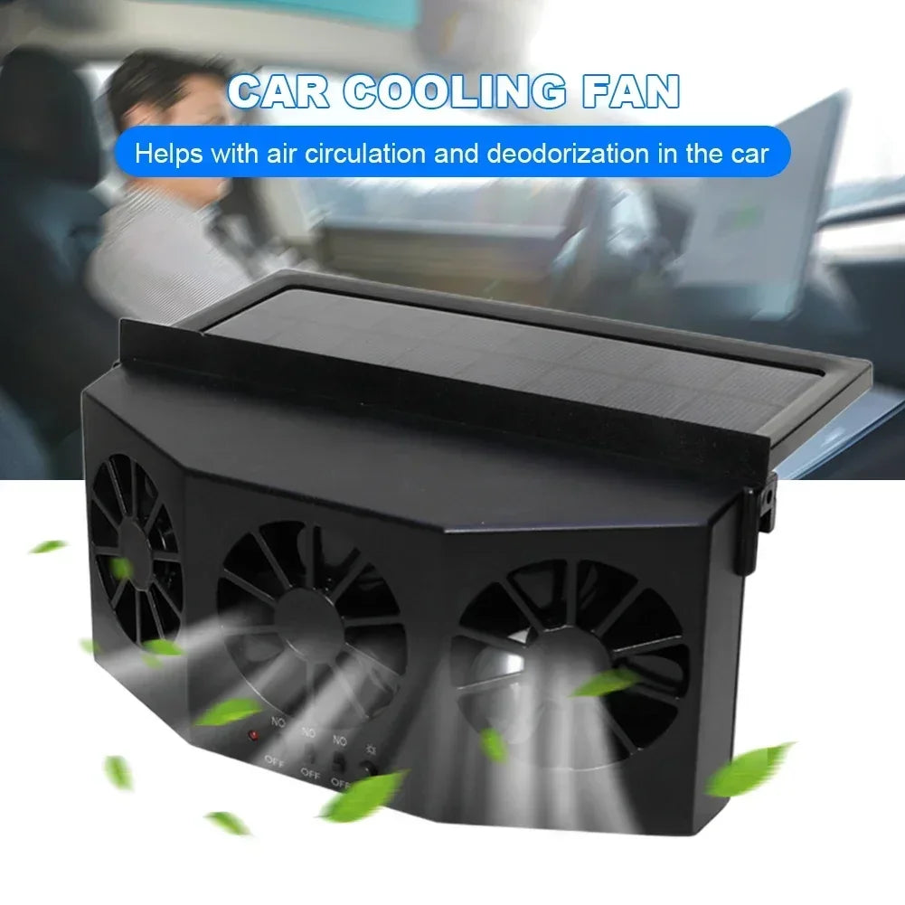 Car Exhaust Fan USB Rechargeable/Solar Air Cooling Ventilation Fan