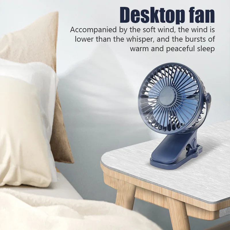 Portable Mini Hand Clip Fan USB Quiet Desktop Electric Fan Cooler