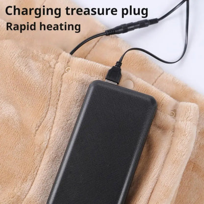 USB Heated Blanket Coral Velvet Shawl Wearable Electric Blanket Winter Body Warmer for Home Office Car