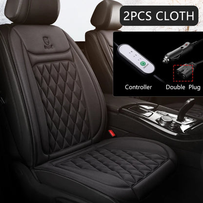 Car Heated Seat Cover 12/24V 30‘ Fast Heating Seat Cushion Universal Car Heater