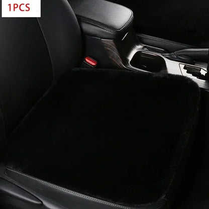 Plush Rabbit Fur Car Seat Cushion Winter Warmth Thick Wool Square Multicolor Cushion