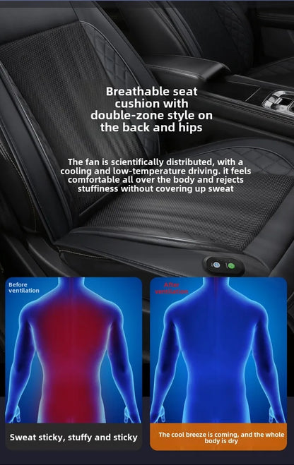 Car 12V/24V Universal Ventilated Seat Cooling 12 Fans Cushion