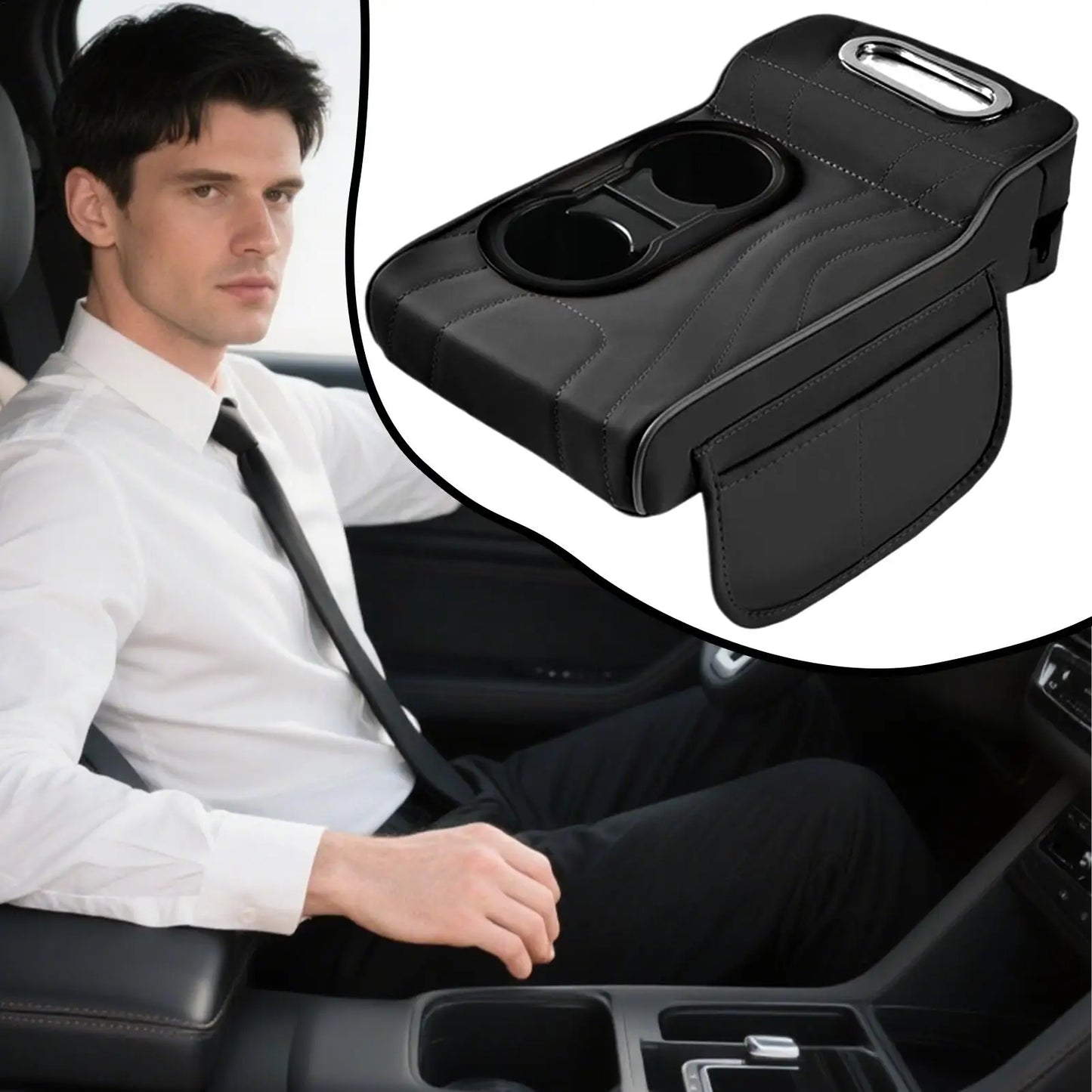 Car Armrest Cover Heightening Pad Storage Organizer
