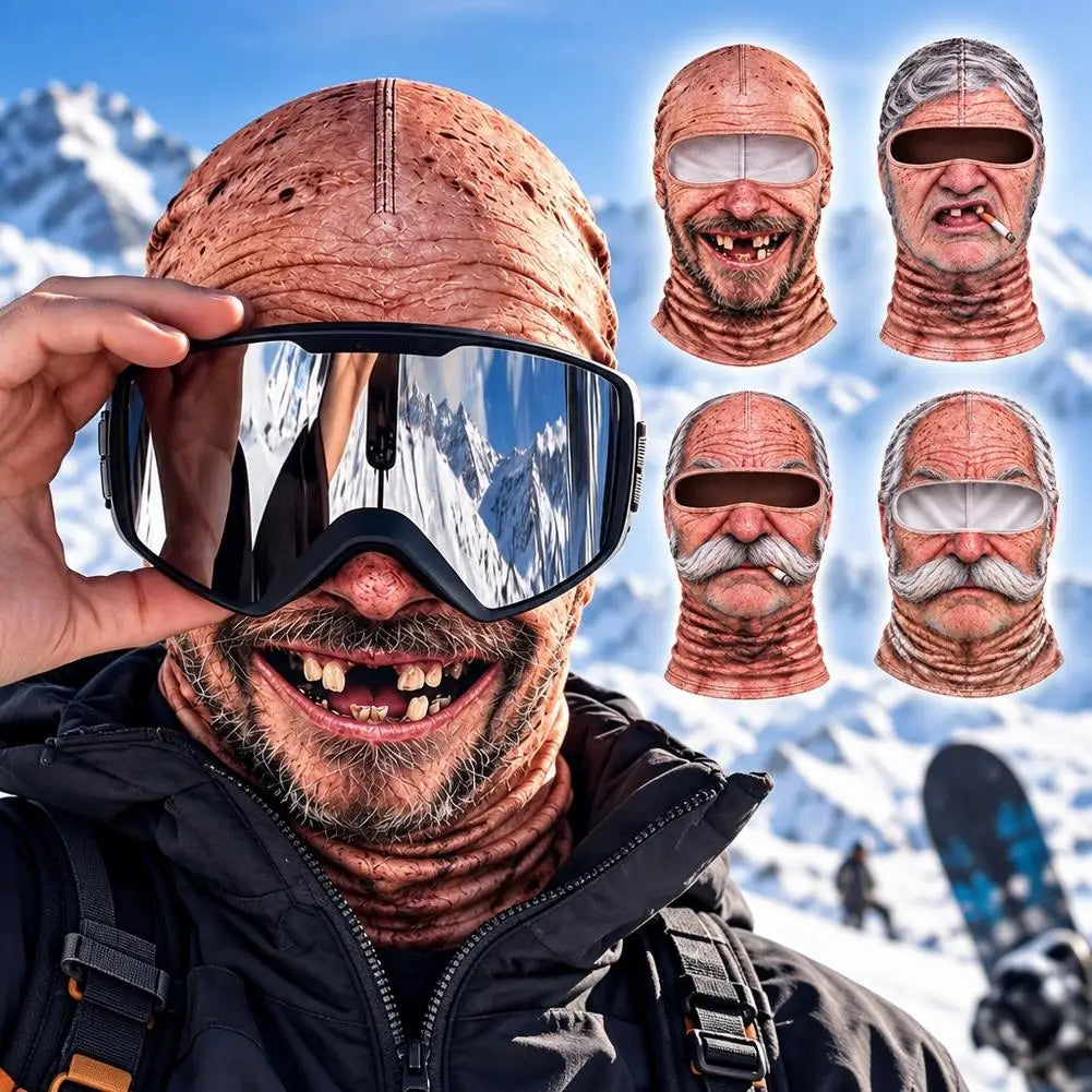 Funny 3D Face Balaclava Hat Full Face Motorcycle Riding Skiing Face Mask