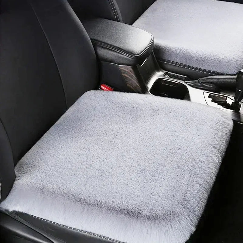 Plush Rabbit Fur Car Seat Cushion Winter Warmth Thick Wool Square Multicolor Cushion