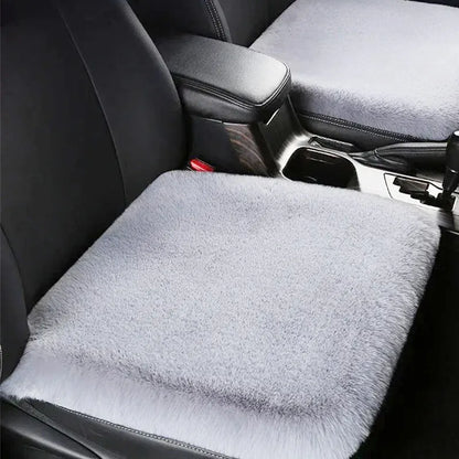 Plush Rabbit Fur Car Seat Cushion Winter Warmth Thick Wool Square Multicolor Cushion